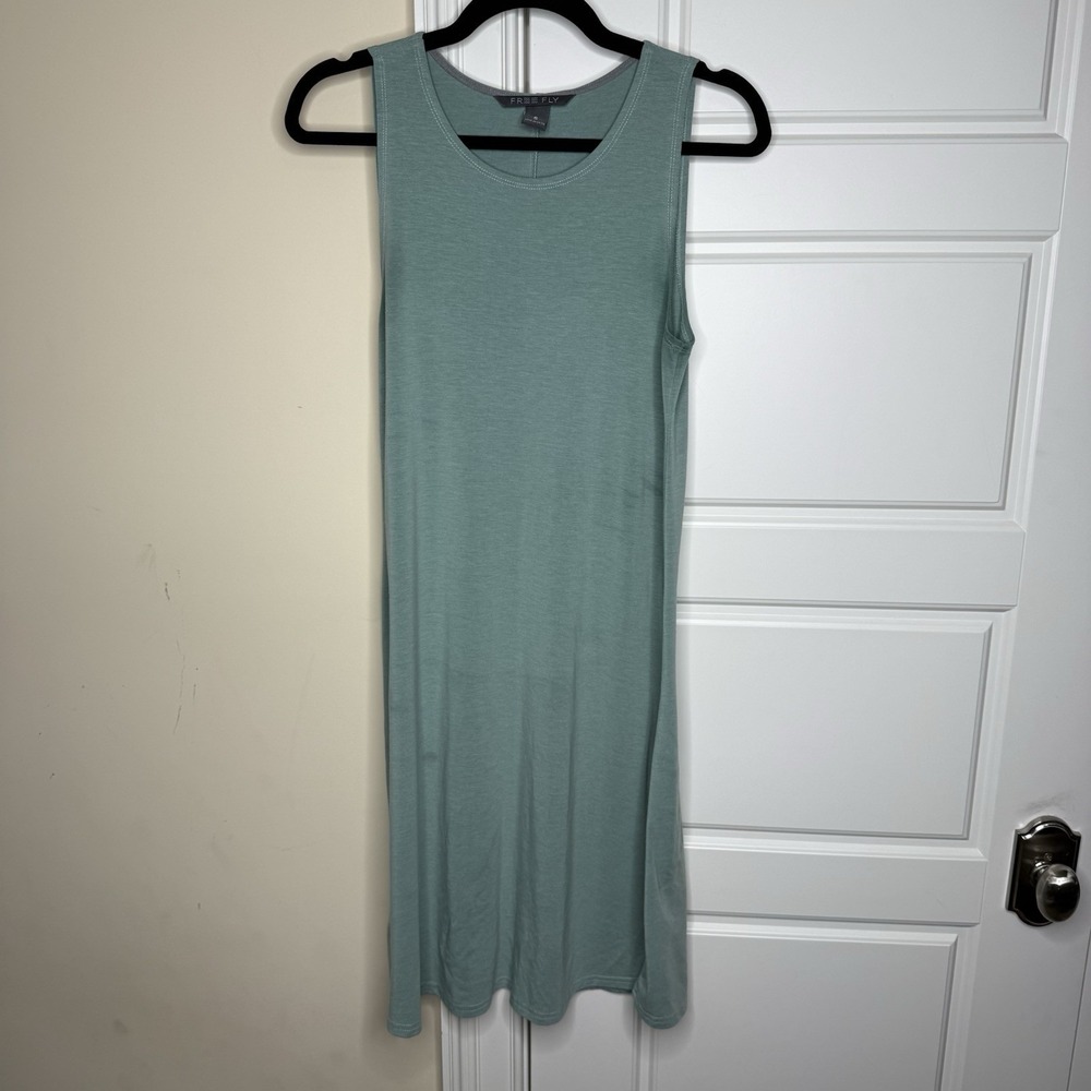 Free Fly Shift Dress Women's Small Green Bamboo Blend Basic Pullover Jersey